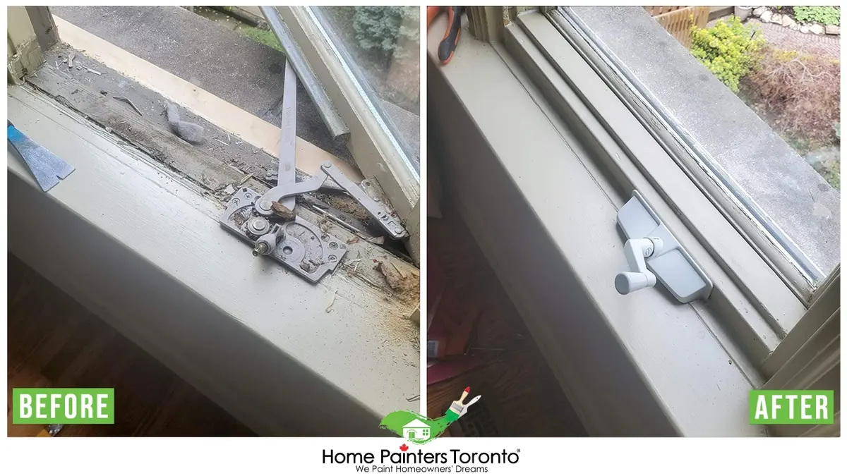 before and after result of trim installation and repair