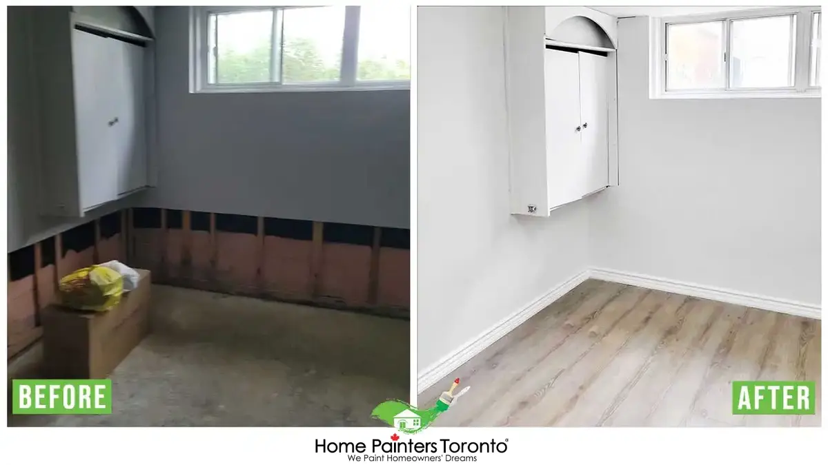 before and after result of trim installation and repair