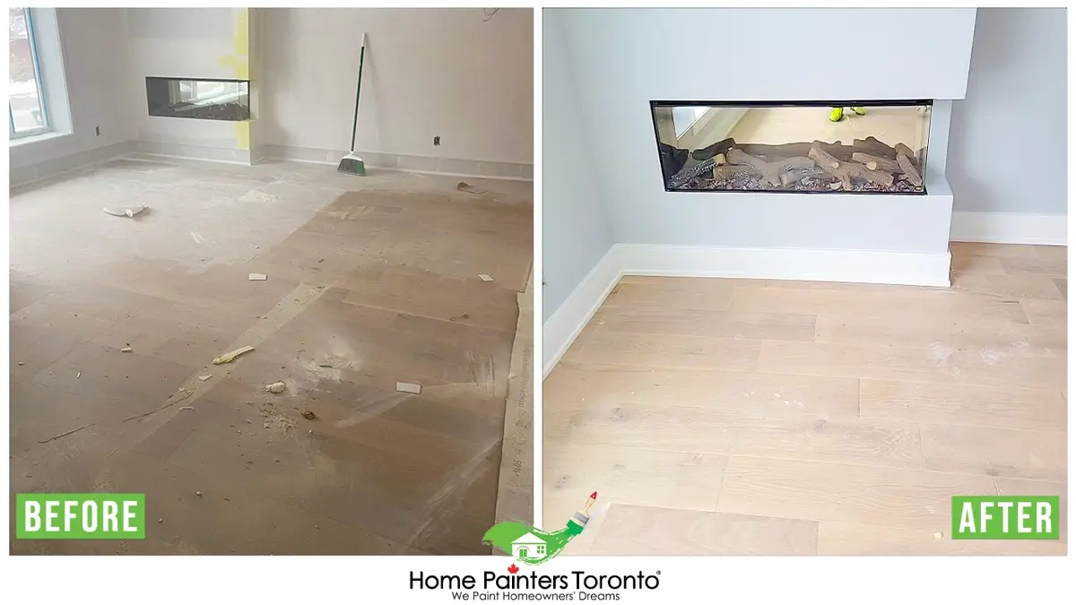 before and after results of laminate floor installation and repair