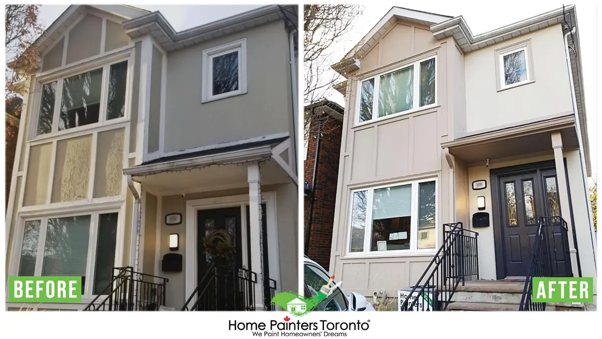 stucco siding parging and repair before and after result