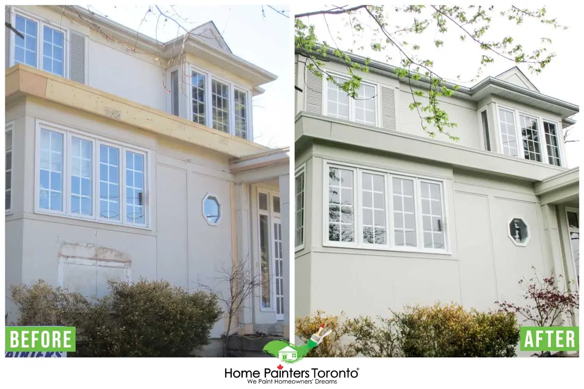 stucco siding parging and repair before and after result
