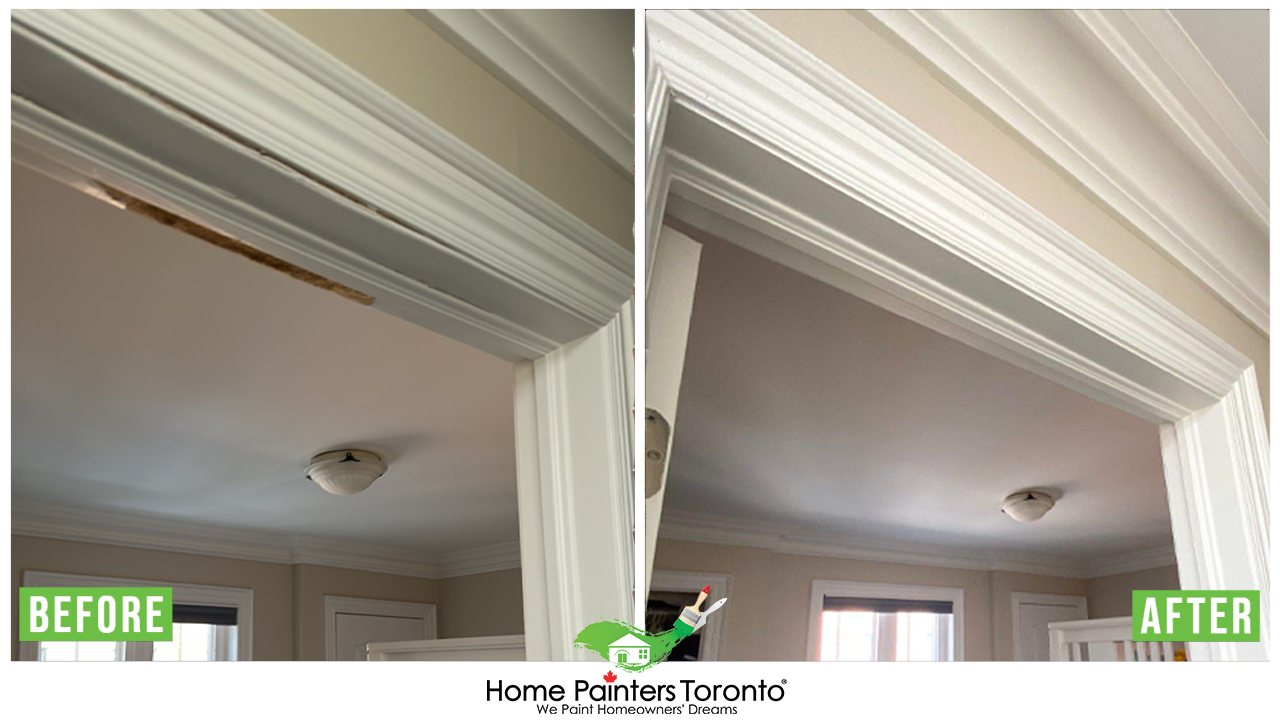 Interior Door Trim Installation and Repair Before and After