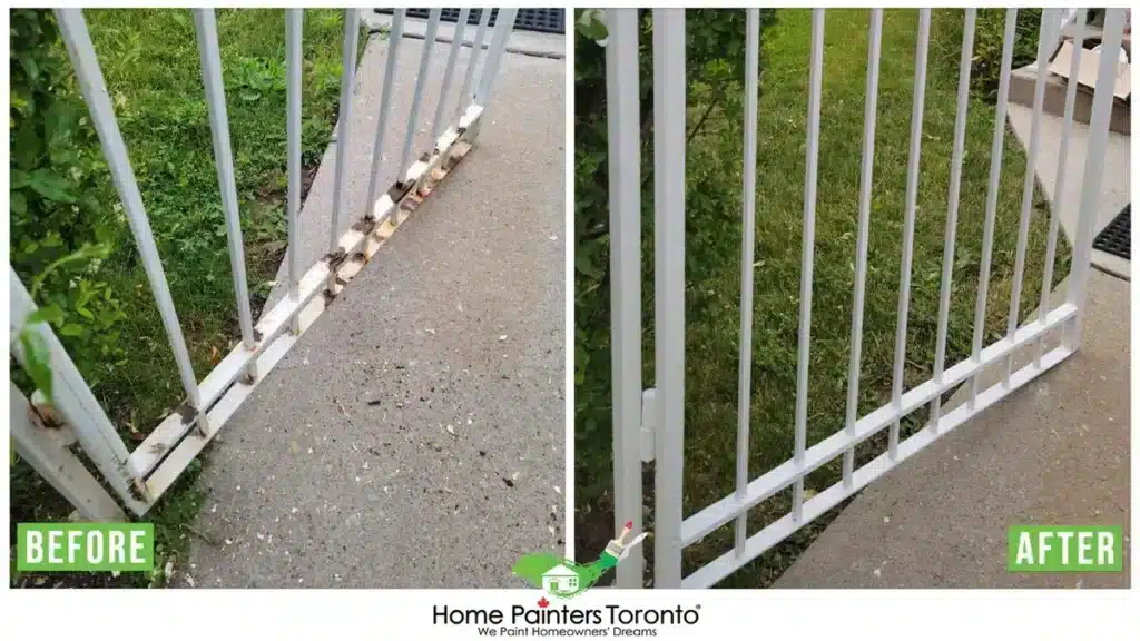 Before and After Wrought Iron Fence