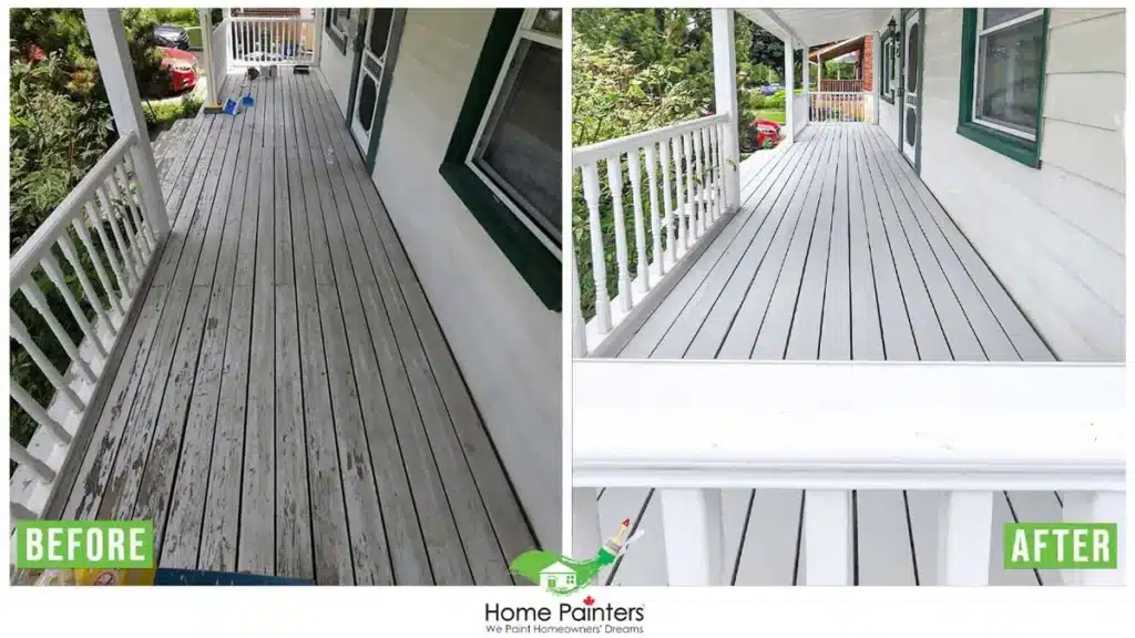 Before and after of Wood Deck Replacement and repairs
