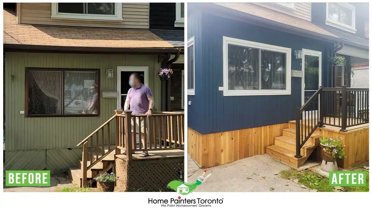 Exterior Wood Painting Before and After