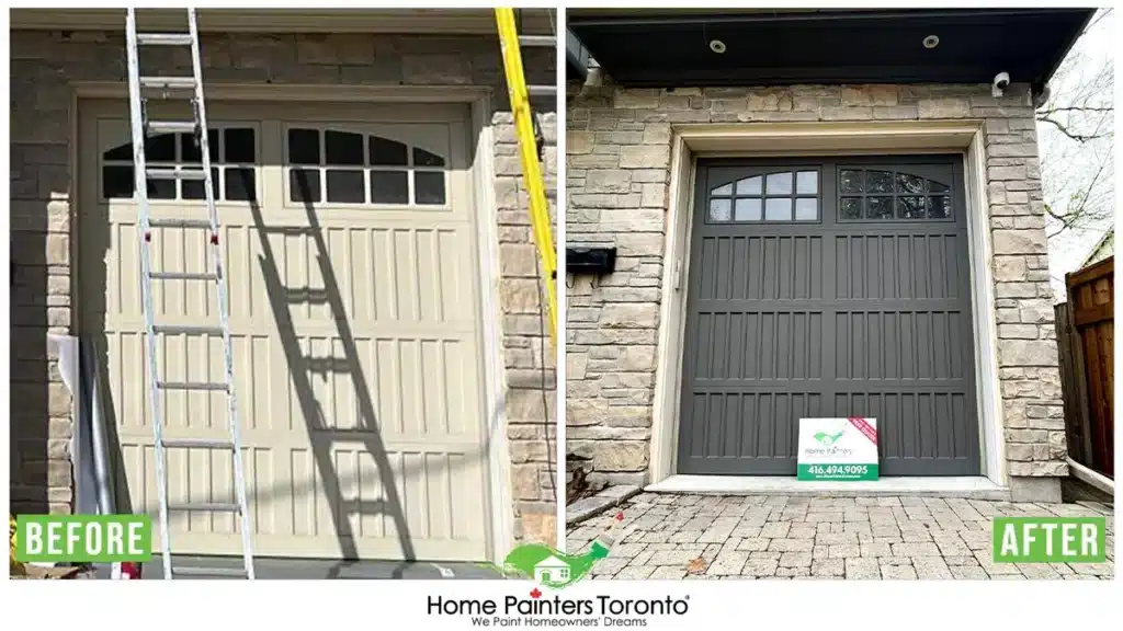 Garage Door Painting Before And After