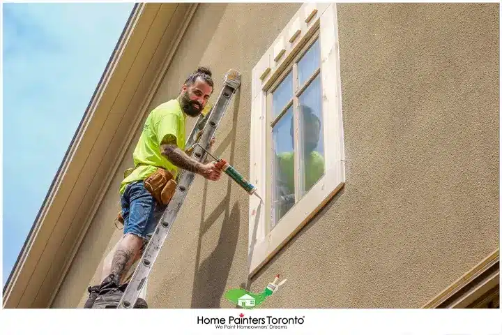 Painter Looking at a Camera While Working