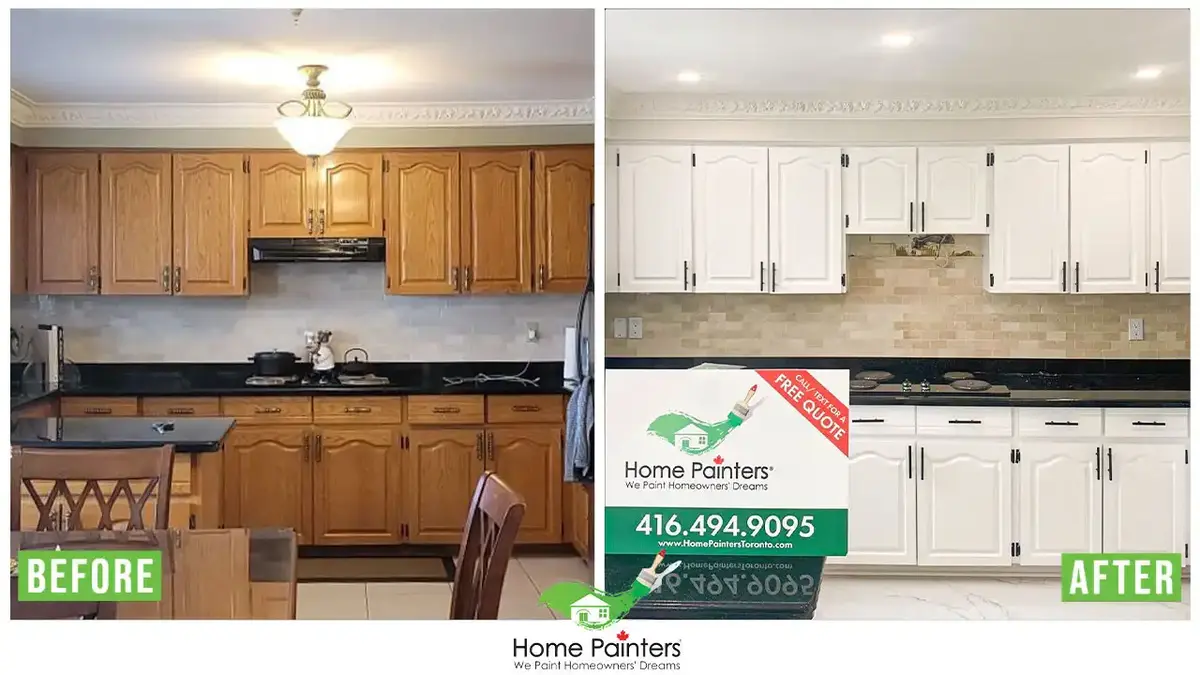 Before and After Photo Kitchen Cabinet Redo