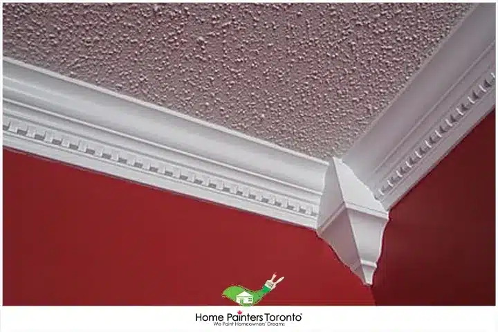 crown moulding with popcorn ceiling