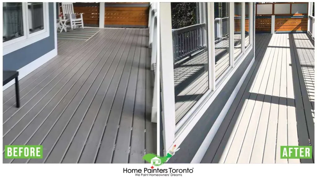Deck Painting Before and After