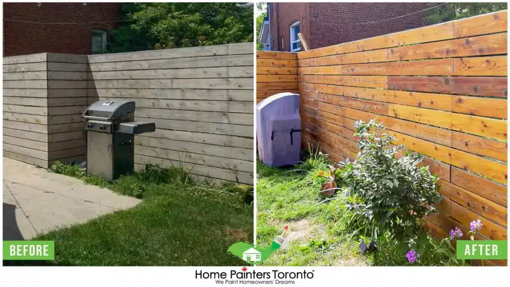 Fence Staining Exterior Project By Home Painters Toronto