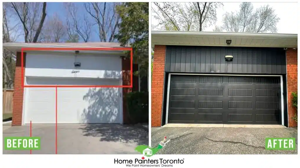 From White To Black Garage Door Painting