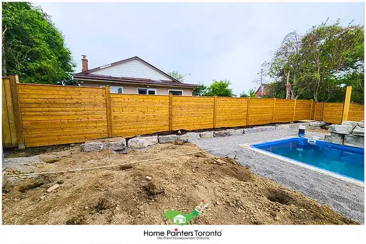 Full Shot of Stained Fence After