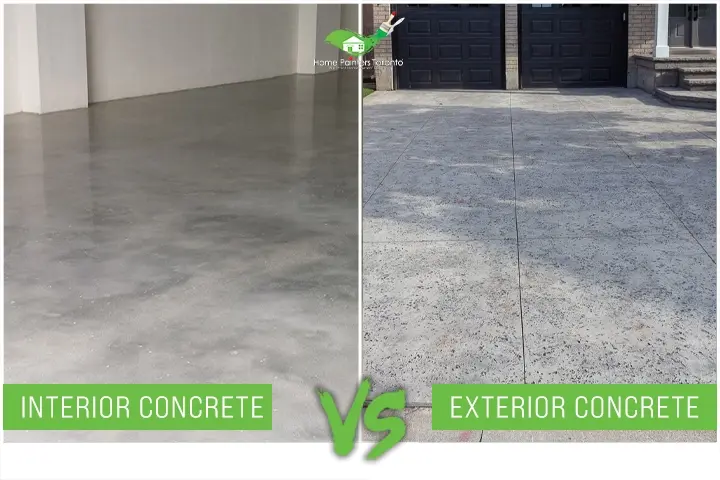 Indoor Vs Outdoor Pic Of Interior Concrete Floor And Exterior