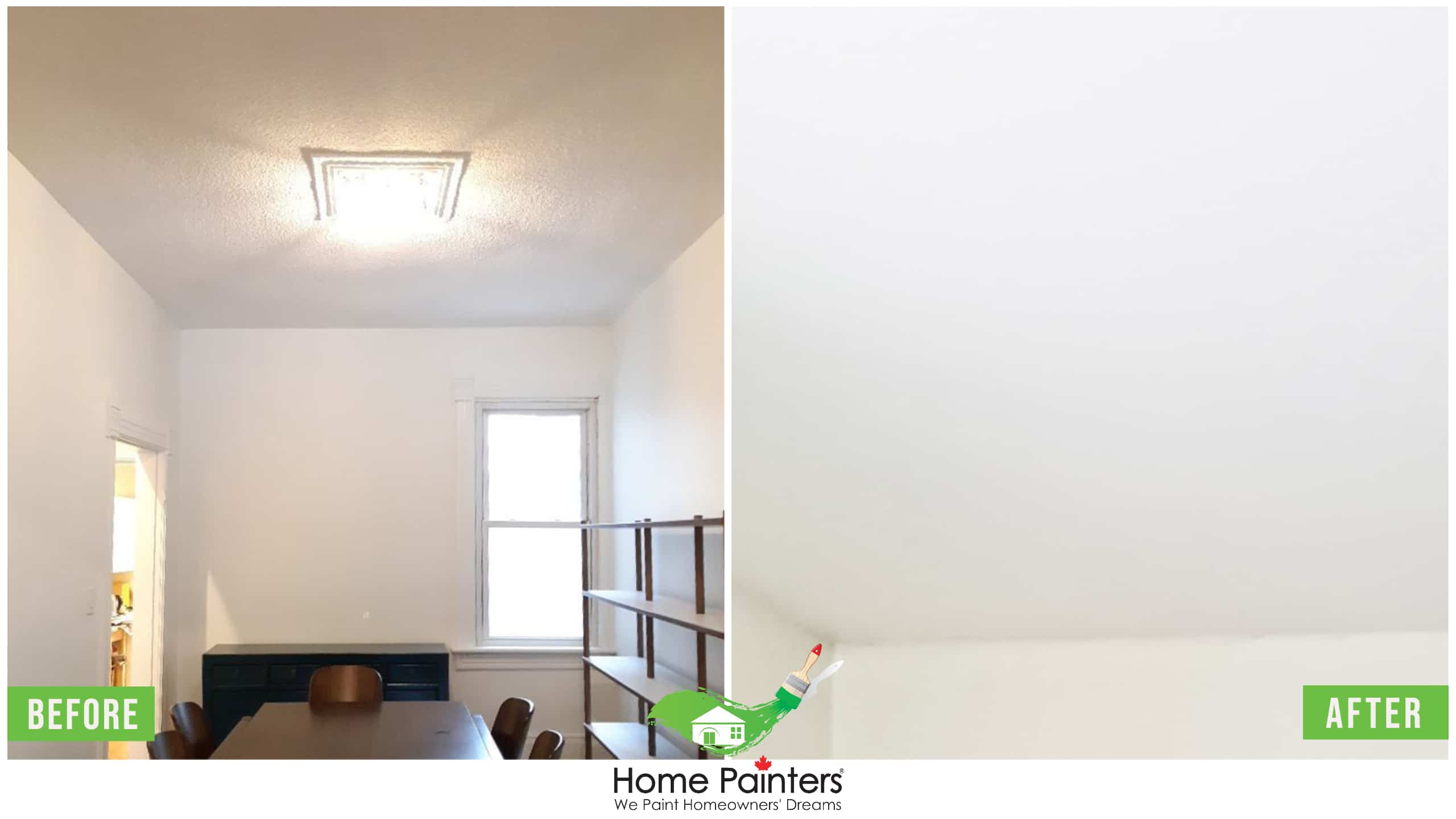 interior-painting_Popcorn-Ceiling-Flattening_White_before-and-after-of-flattening-popcorn-ceiling-in-dining-room