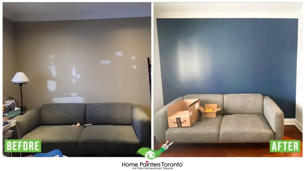 Interior Accent Wall Painting Before and After