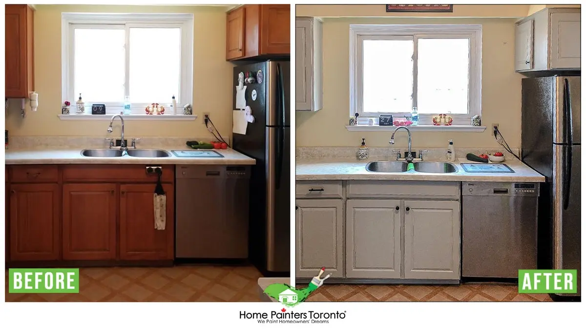 Kitchen Cabinet Before and After