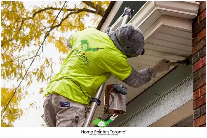 Painter Painting Exterior Wooden Trim