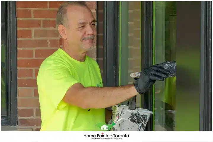 Painter Painting Black Vinyl Window