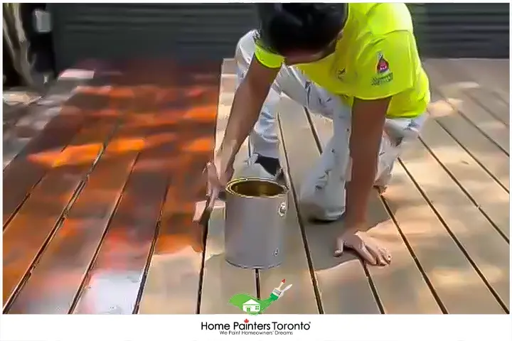 Painter Painting Pressure Treated Wood