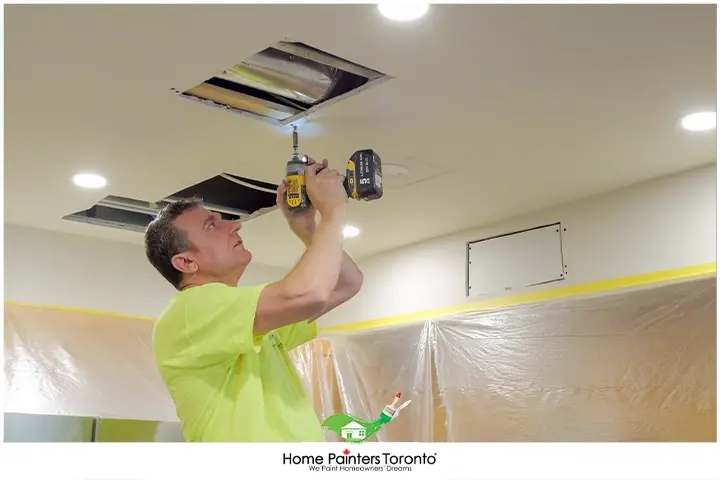 Painter Repairing Drywall