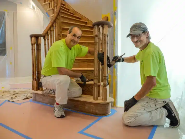 Painters Staining Staircase