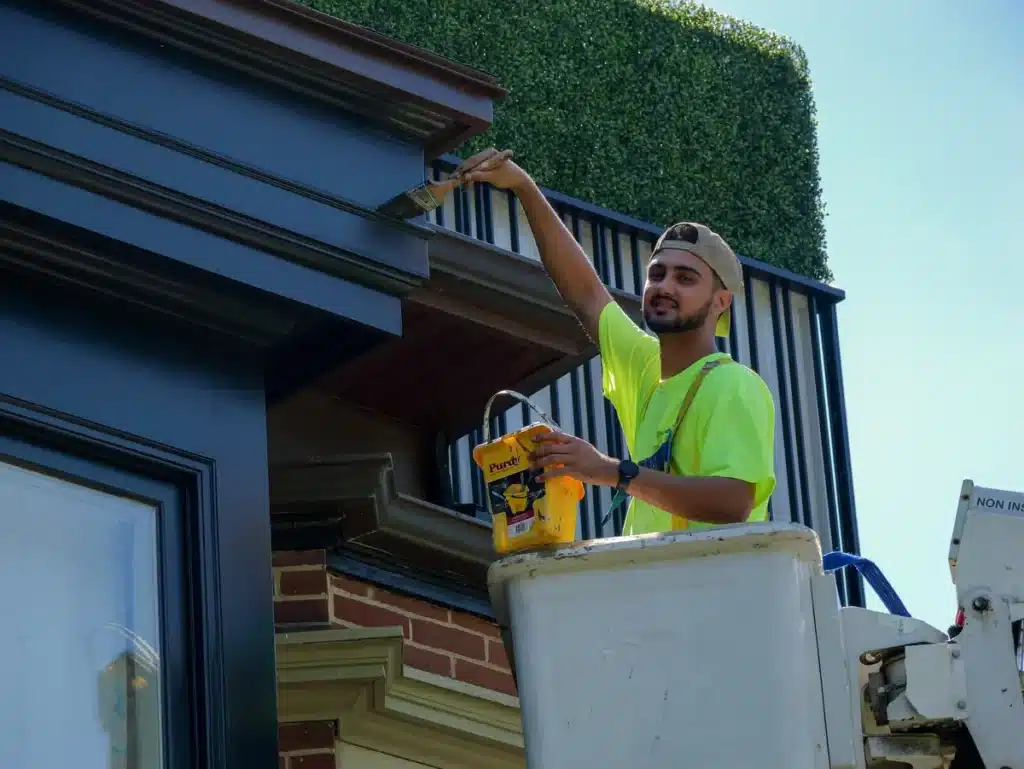 Painters Using Cherry Picker