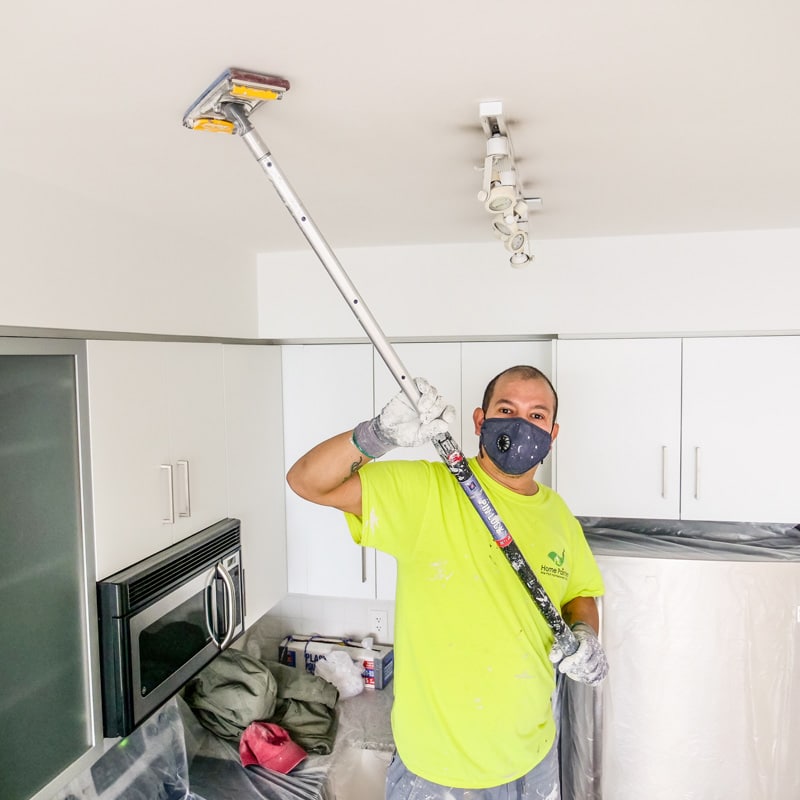Popcorn Ceiling Removal Working Sanding Ceiling