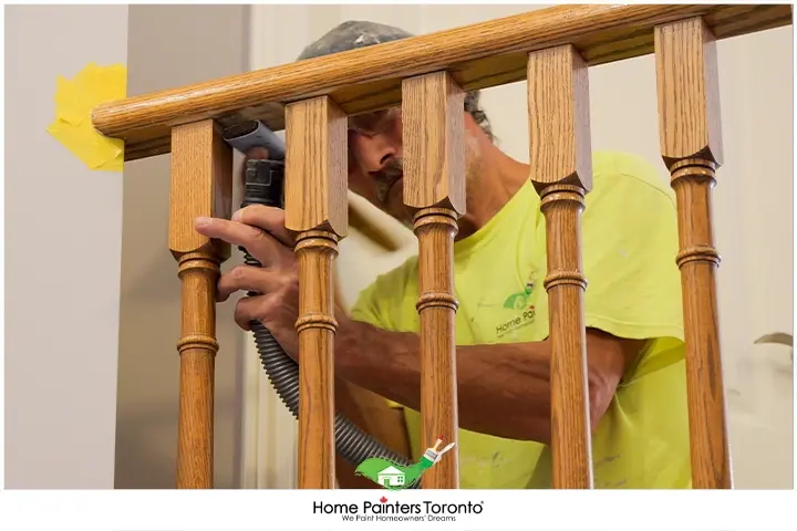 Prep of Stair Railings and Banister