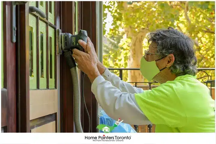 Sanding A Door by Home Painters Toronto