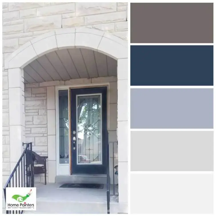 Stone Exterior Blue Door Colour Palette