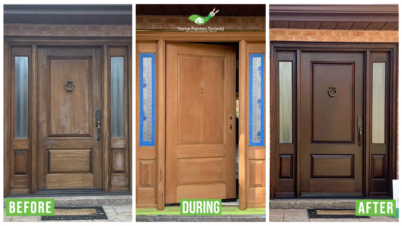 Front Door Refurbishing Before and After
