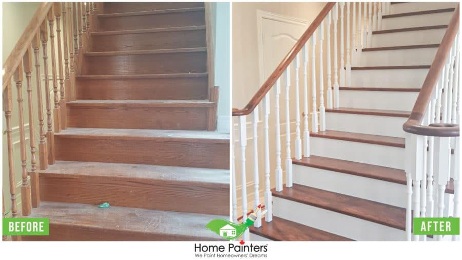 Interior-painting_staircase-painting-and-staining_Oak-Stain_before-and-after-of-oak-stairs-staining-and-painting-e1598317349168