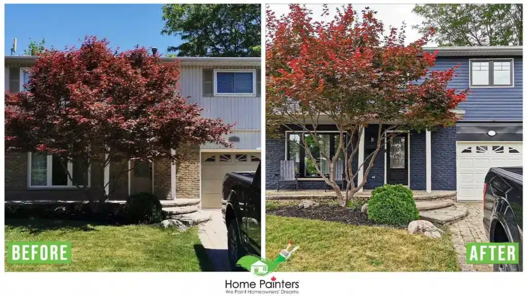 Exterior Brick Staining And Vinyl Siding Painting By Home Painters Toronto