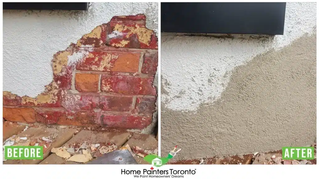 Exterior Stucco Parging Repair By Home Painters Toronto