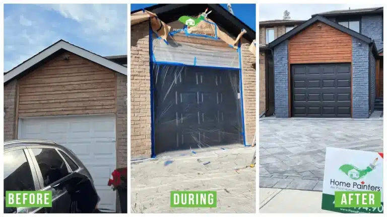 Exterior Brick Staining and Trim Painting in Thornhill - Before and After