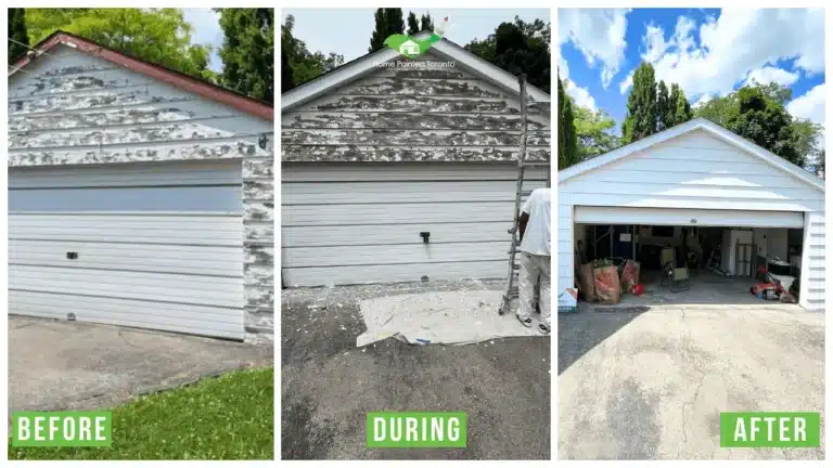 Garage Exterior Painting in East York - Before and After