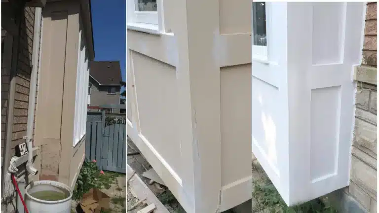Richmond Hill Bay Window Wood Repair and Painting - Before and After