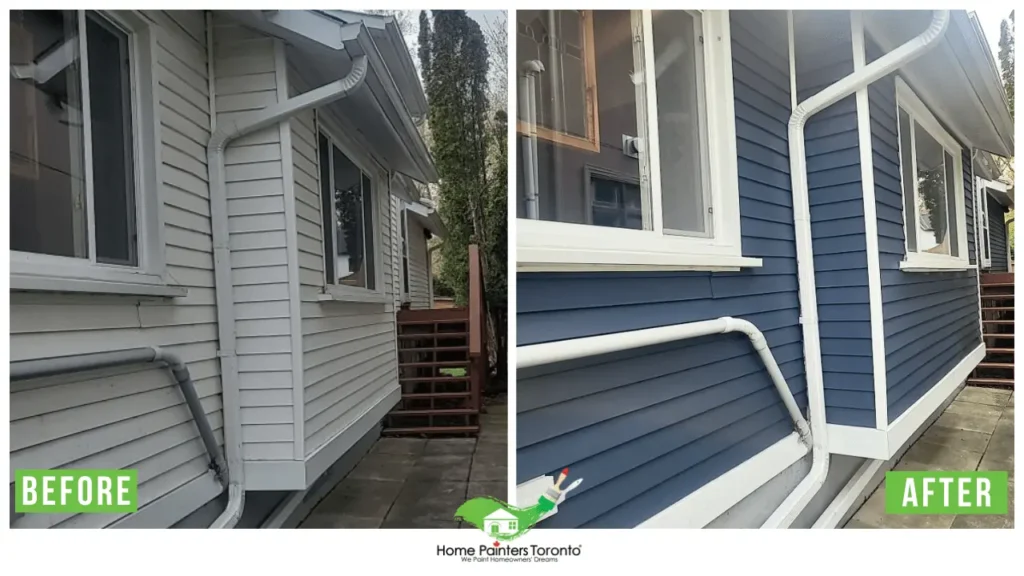 Exterior Vinyl Siding Painting in Scarborough - Before and After