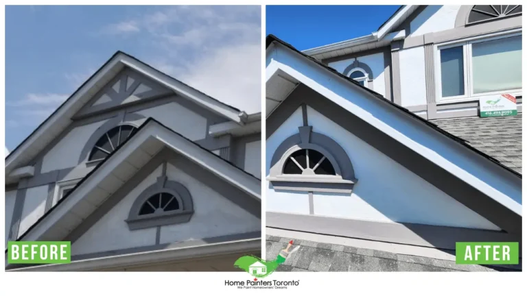 Exterior Wood Window Trim Painting in Pickering - Before and After