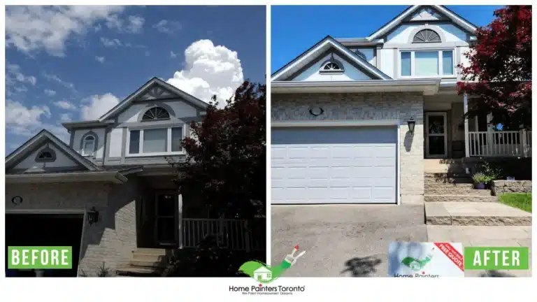 Exterior Wood Window Trim Painting in Pickering - Before and After
