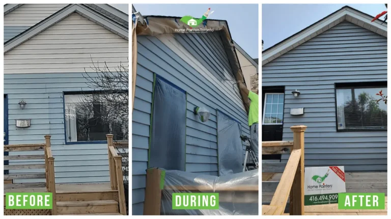 The Beaches Project Painting Vinyl Siding - Before and After