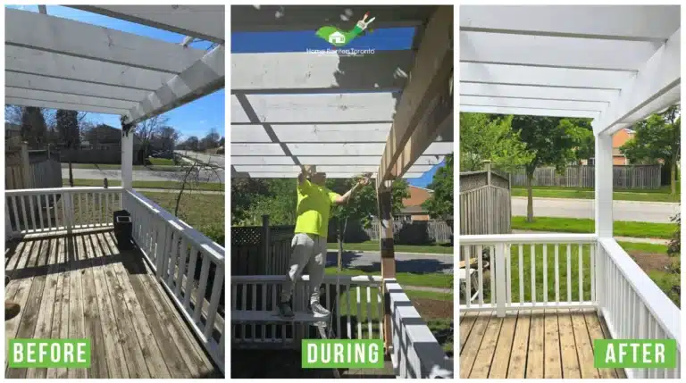 Wood Porch Post Replacement in Mississauga - Before and After